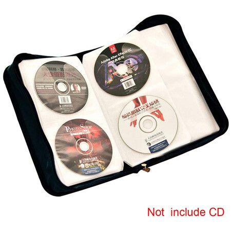 128 CD Storage Capacity Portable Storage Holder for Home Car CD Protective Case (Black)