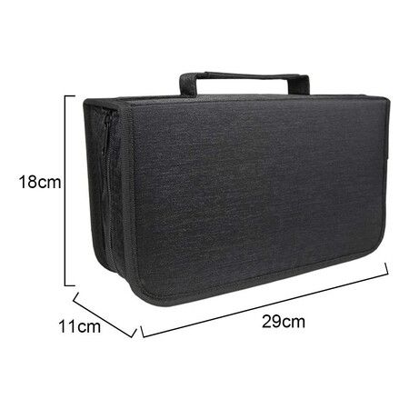 128 CD Storage Capacity Portable Storage Holder for Home Car CD Protective Case (Black)