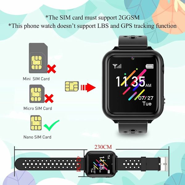 Smartwatch Children's Watch, Waterproof Music Smartwatch for Boys and Girls Pink