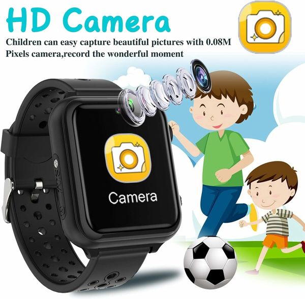 Smartwatch Children's Watch, Waterproof Music Smartwatch for Boys and Girls Pink