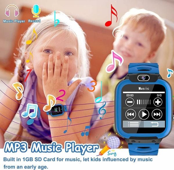 Kids Smart Watch for Boys Girls, Cell Phone Watch for 3 to 14 Years Kids Students (Blue)