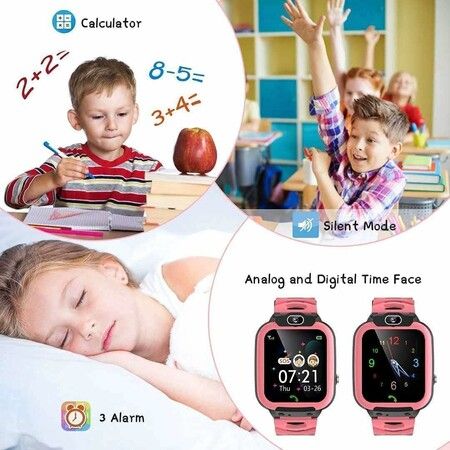 Kids Smart Watch for Boys Girls, Cell Phone Watch for 3 to 14 Years Kids Students (Pink)