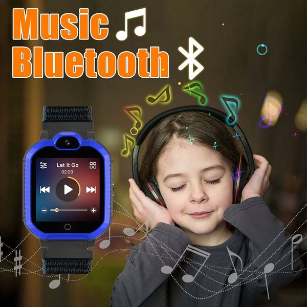 4G Smart Watch for Kids with SIM Card, Kids Phone Smartwatch GPS Tracker for 4 to 12 Boys Girls Blue