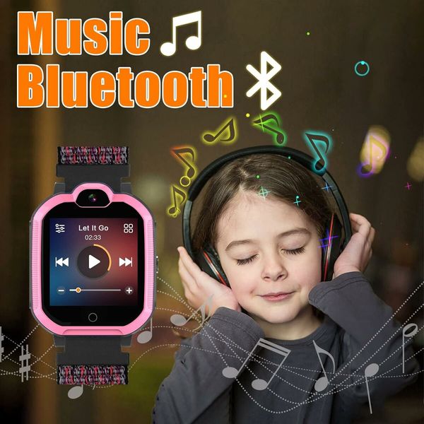 4G Smart Watch for Kids with SIM Card, Kids Phone Smartwatch GPS Tracker for 4 to 12 Boys Girls Pink