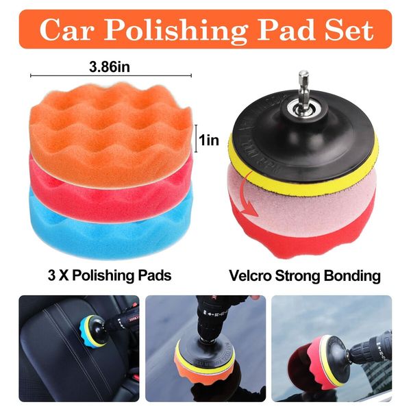 32 Pcs Car Detailing Kit Car Detailing Drill Brush Kit Car Detailing Brush Wash Set Car Accessories for Interior Exterior Wheels