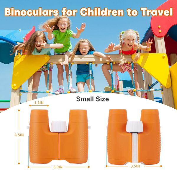 Binoculars for Kids, 6x21 High Resolution for Kids 3-12 Compact Kids Binoculars for Bird Watching Hiking Camping Travel(Orange)