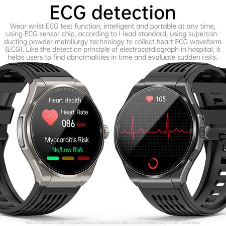 Newest Smart Watch Bluetooth Call Amoled Screen Ecg Blood Sugar Uric Acid Blood Lipid Body Temperature Radiation Level Color Brown