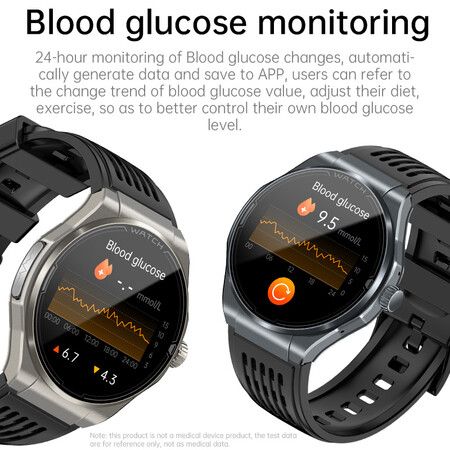 Newest Smart Watch Bluetooth Call Amoled Screen Ecg Blood Sugar Uric Acid Blood Lipid Body Temperature Radiation Level Color Brown