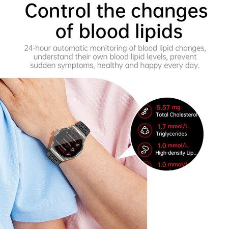 Newest Smart Watch Bluetooth Call Amoled Screen Ecg Blood Sugar Uric Acid Blood Lipid Body Temperature Radiation Level Color Brown