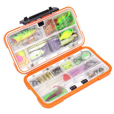 Fishing Lures Kit, Fishing Bait Tackle Including Crankbaits Plastic Worms Hard Metal Minnow Pencil Frogs VIB Jigs Hook Fishing Gears