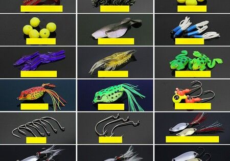 Fishing Lures Kit, Fishing Bait Tackle Including Crankbaits Plastic Worms Hard Metal Minnow Pencil Frogs VIB Jigs Hook Fishing Gears