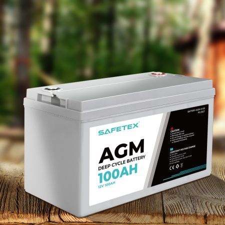 12V 135Ah AGM Battery Outdoor Rv Marine 4WD Deep Cycle & W/ Strap Battery Box