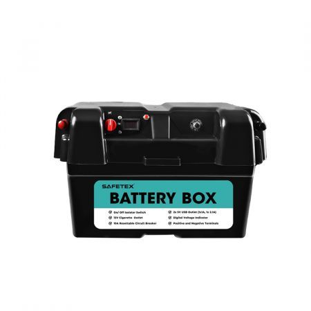 12V 170Ah AGM Battery Outdoor Rv Marine 4WD Deep Cycle & W/ Strap Battery Box