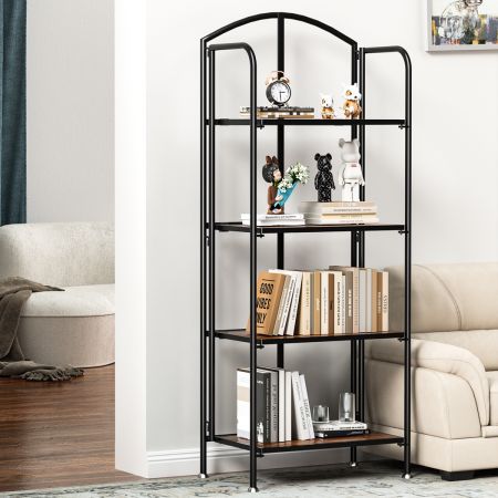 Levede Display Shelf  Bookshelf Foldable Bookcase  Kitchen Office Storage 4 Tier