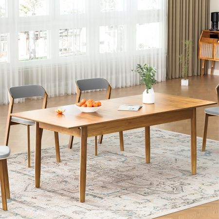 Levede Dining Table 1.6-2M Extendable Rubber Wood Frame Rectangle 8-10 Seater