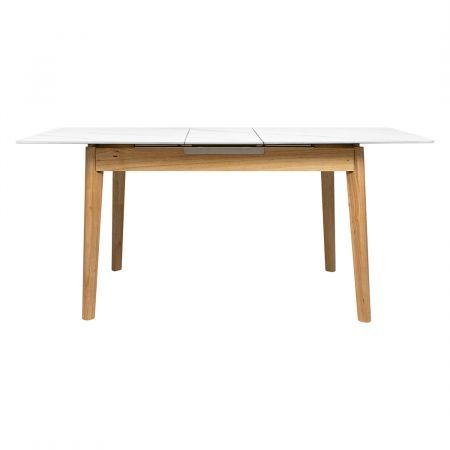 Levede Dining Table Sintered Stone 1.3-1.6M Extendable Wooden Frame 6-8 Person