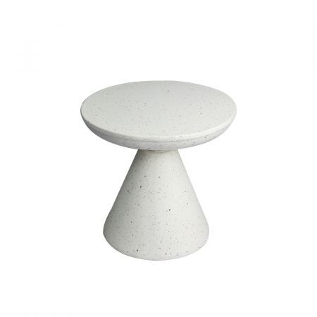 Levede Side Table Terrazzo Coffee Tables Modern Hourglass Stool Stand Beige 51cm