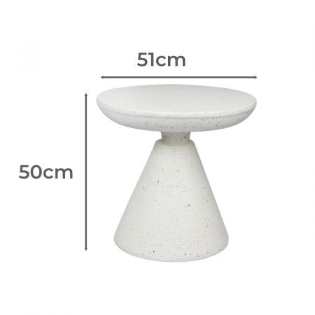 Levede Side Table Terrazzo Coffee Tables Modern Hourglass Stool Stand Beige 51cm