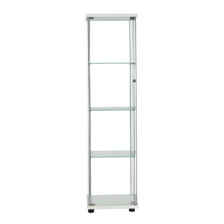 Stacked Display Cabinet Tempered Glass  4 Tier Shelves Lockable Magnetic Door