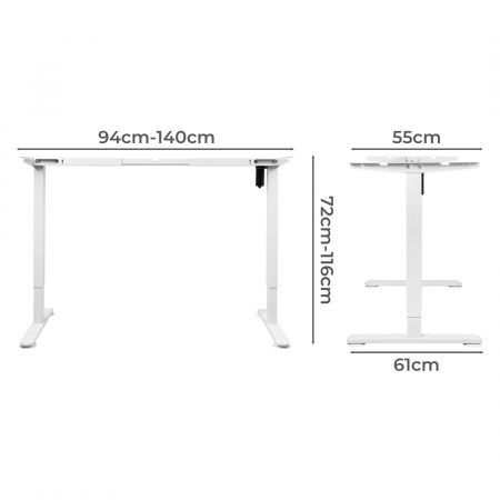 Levede Motorised Standing Desk Frame Only Single Motor Height Adjustable