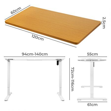 Levede Motorised Standing Desk Height Adjustable Electric Sit Stand Table 120CM