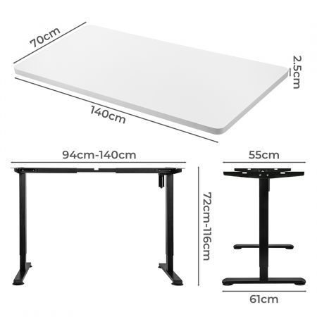 Levede Motorised Standing Desk Height Adjustable Electric Sit Stand Table 140CM