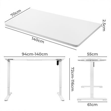 Levede Motorised Standing Desk Height Adjustable Electric Sit Stand Table 140CM