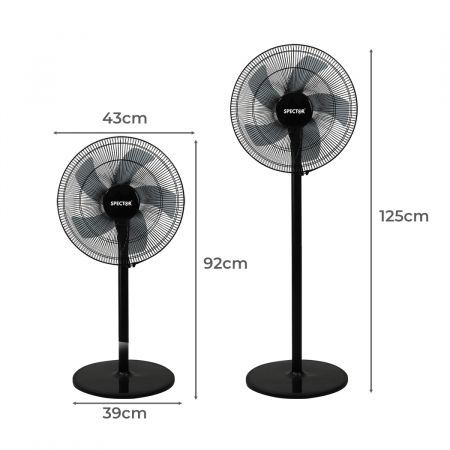 Spector Pedestal Floor Fan Portable Commercial Cooling Fans 2 Height 3 Speed