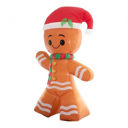 Santaco Christmas Inflatable Gingerbread Man 2.4M Xmas Decor LED Lights Outdoor