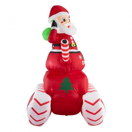 Santaco Christmas Inflatable Santa Claus Tank 1.8M Xmas Decor LED Lights Outdoor