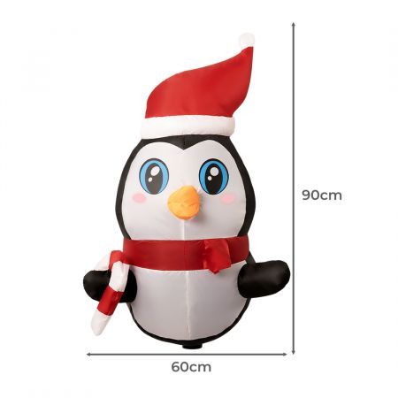 Santaco Christmas Inflatable Lighted 0.9M Xmas Penguin Garden Outdoor Decoration