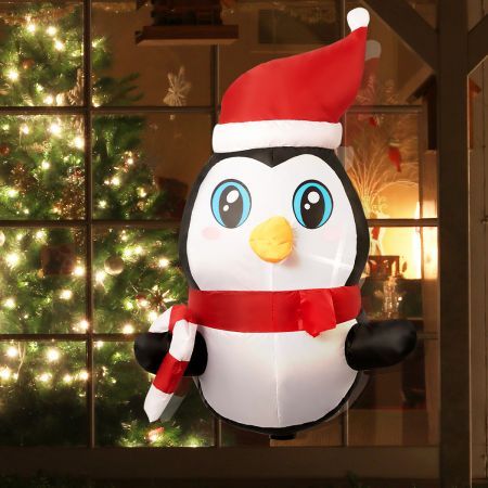 Santaco Christmas Inflatable Lighted 0.9M Xmas Penguin Garden Outdoor Decoration