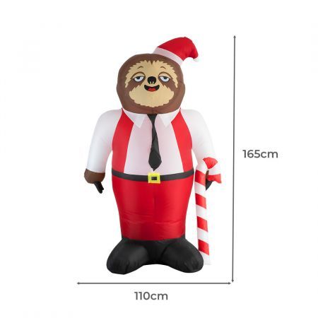 Santaco Christmas Inflatable Sloth 1.8M Xmas Party Decoration LED Lights Outdoor