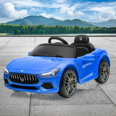 Kids Ride On Car Maserati Licensed Electric Dual Motor Toy Remote Control Blue