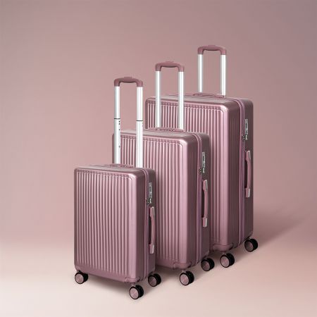 Slimbridge Luggage Suitcase Trolley Set Travel TSA 3pc 20"+24"+28" Rose Gold