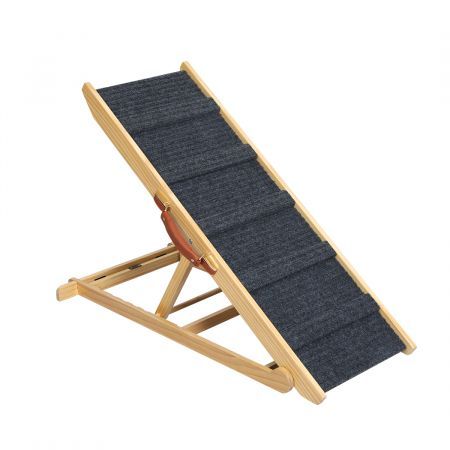 Pet Ramp Solid Wood 5 Level Adjustable Ladder for Bed Car 102cm