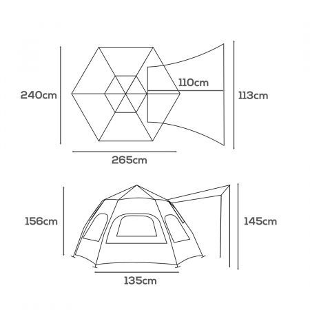 Instant Pop up Tent Auto Family Camping Canopy Shelter 5-8 Person Ground Mat