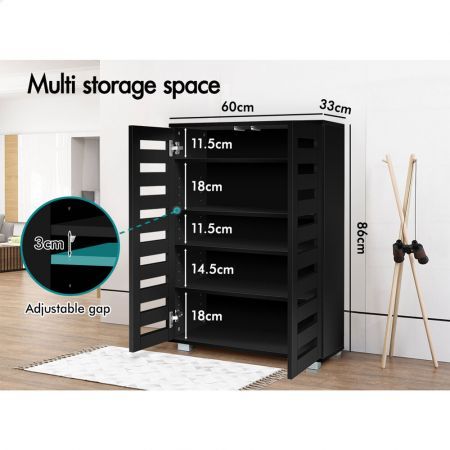 ALFORDSON Shoe Cabinet Organiser Storage Rack Drawer Shelf 21 pairs Black