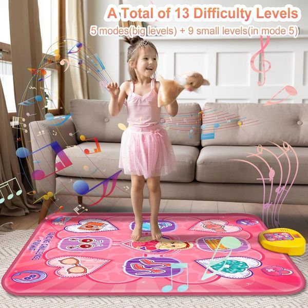 Electronic Dance Mats, Toy Gift for Kids Girls Boys Age 4-8 Years Old