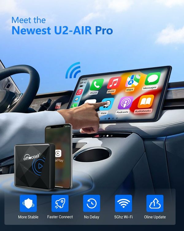 CarPlay Wireless Adapter for iPhone Convert Wired to Wireless,Apple CarPlay Wireless Adapter 8S Connection Plug & Play No Lag for OEM Wired CarPlay Cars