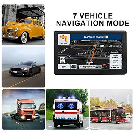 GPS Navigation for Truck RV Car,7 Inch 8G+256M Multi-functional touch screen  Truck GPS Commercial Drivers, Free Lifetime Map Updates, Speed Warning (Black)