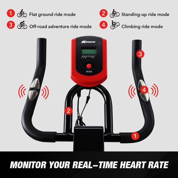 Exercise Bike Stationary Indoor Cycling Bicycle Spin Workout Home Gym Fitness Training Equipment Belt Drive Resistance LCD Monitor iPad Mount