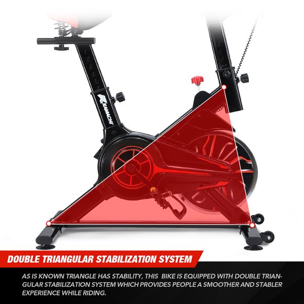 Exercise Bike Stationary Indoor Cycling Bicycle Spin Workout Home Gym Fitness Training Equipment Belt Drive Resistance LCD Monitor iPad Mount