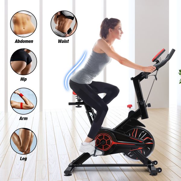 Exercise Bike Stationary Indoor Cycling Bicycle Spin Workout Home Gym Fitness Training Equipment Belt Drive Resistance LCD Monitor iPad Mount