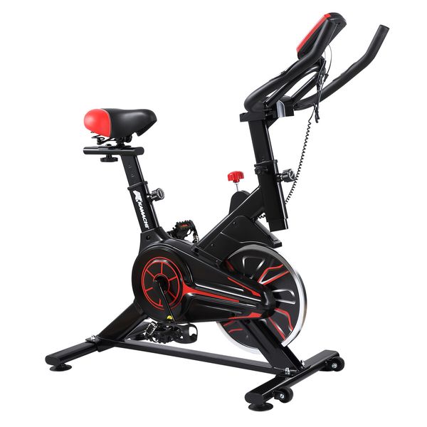 Exercise Bike Stationary Indoor Cycling Bicycle Spin Workout Home Gym Fitness Training Equipment Belt Drive Resistance LCD Monitor iPad Mount