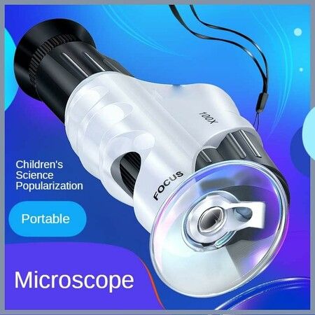 Microscope Kit 100X Mobile Phone Microscope with Mobile Phone Clip, Handheld Microscope Magnifying Glass Microscope Lens Adapters