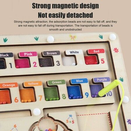 Magnetic Color and Number Maze Montessori Toys for Kids Fine Motor Skills Preschool Learning Activities Travel Toys for Toddlers