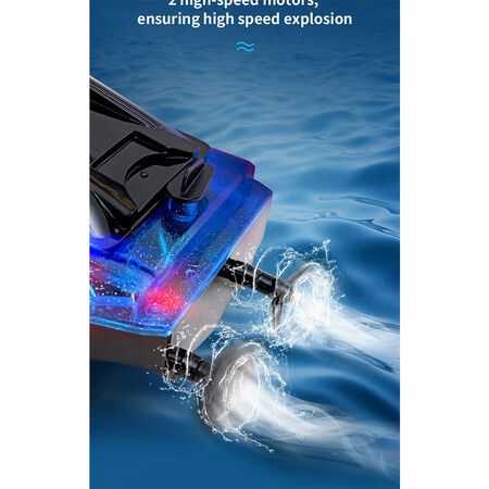 RC Boat with LED Lights for Adults and Kids, 2.4Ghz Remote Control Boat for Age 14+ Boys Girls Adults