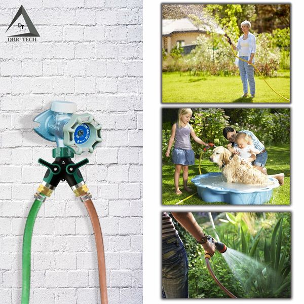 2 ways  Hose Splitter Garden Hose Outdoor Faucet Splitter,Adapter Water Hose "3/4" Y-Shaped Plastic Zinc Alloy Connector Includes 4 Sealing Rings