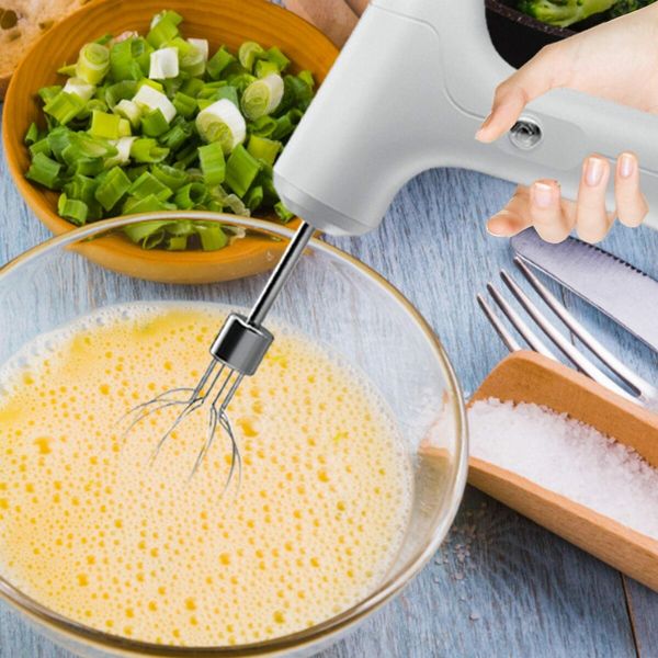 Electric Egg Beater USB POWER 3 Speeds Adjustable Hand Mixer 2 Heads, Stainless Steel Hand Held Mixer, 1200mAH Hand Mixer Eggs Cream Butter Cheese